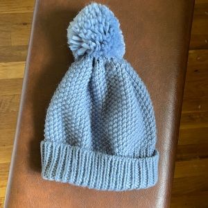 blue knit beanie